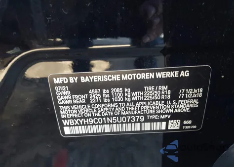 2022 BMW X2 Sdrive28I z USA, uszkodzony, nr VIN WBXYH9C01N5U07379